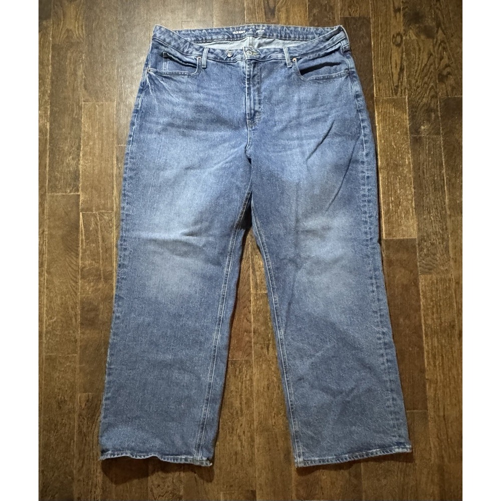 Old Navy Blue Jeans Women's 18 Petite Extra High-Rise Curvy Wide Leg